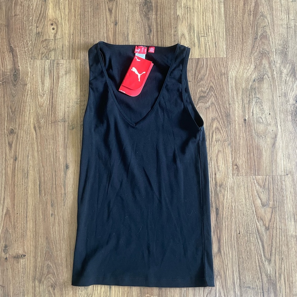 Puma black v neck tank top brand new with tags